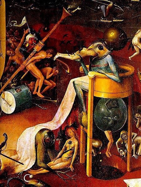 Visioni Oniriche - Pagina 3 Hieronymus_Bosch,_Hell_(Garden_of_Earthly_Delights_tryptich,_right_panel)_-_detail_1_(devil)