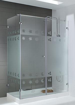 Grabados Renteria: puertas de baño con diseño con estrellas