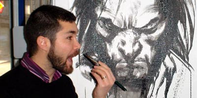 Gabriele Dell'Otto e il suo dipinto di Wolverine