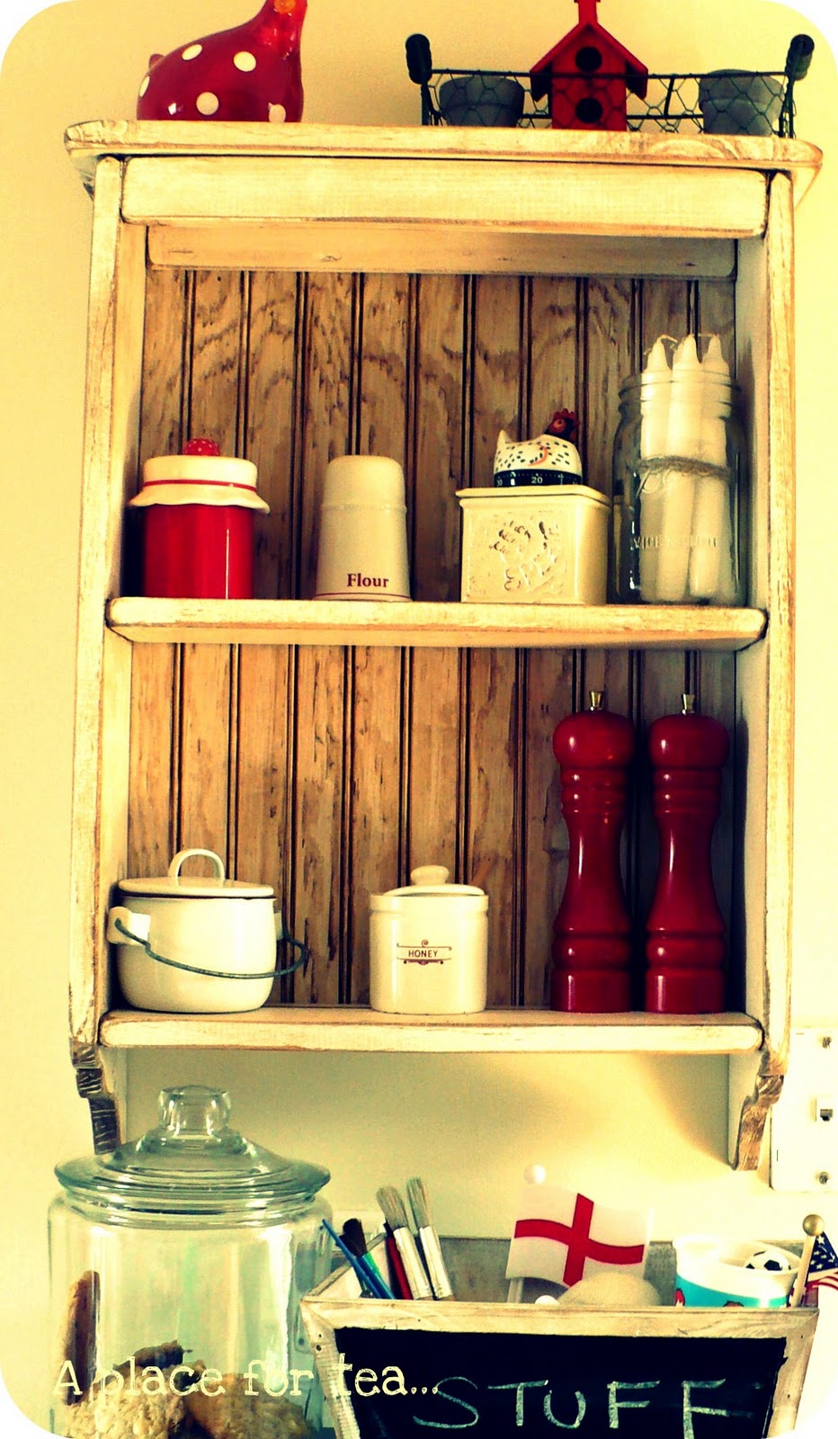 A Place for Tea A new shelf for kitchen bricabrac...