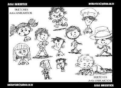 Cute KIDS - animation sketch,animation drawing,animation character,pen