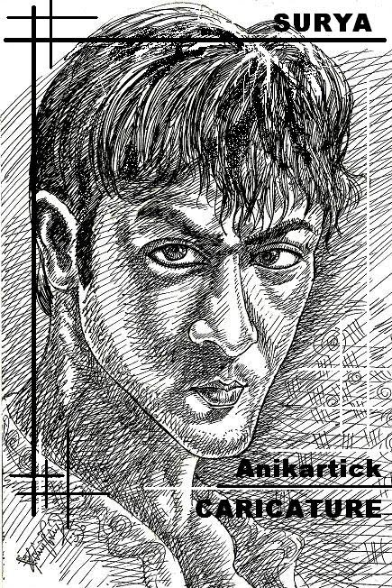 ART / DRAWING / ILLUSTRATION / PAINTING / SKETCHING - Anikartick: Actor  SURYA in my Caricature Art - Animation Artist  Anikartick,Chennai,TamilNadu,India