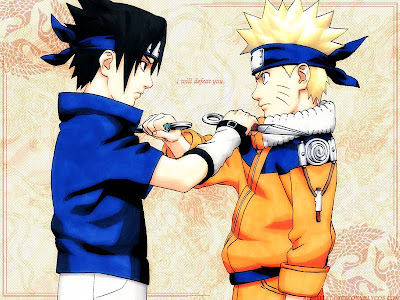 naruto y sasuke haciendo el imbecil