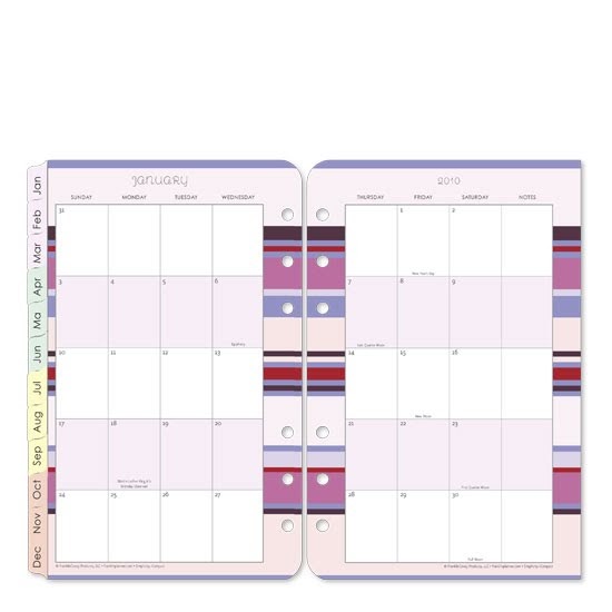 Franklin Covey 36057 Compact Simplicity TwoPage Monthly Calendar Tabs