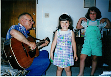 Great Grandpa Copple playing guitar for Farah & Falyn