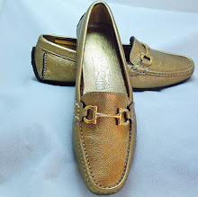 FERRAGAMO VINTAGE Golden Metalic Driving Mocs