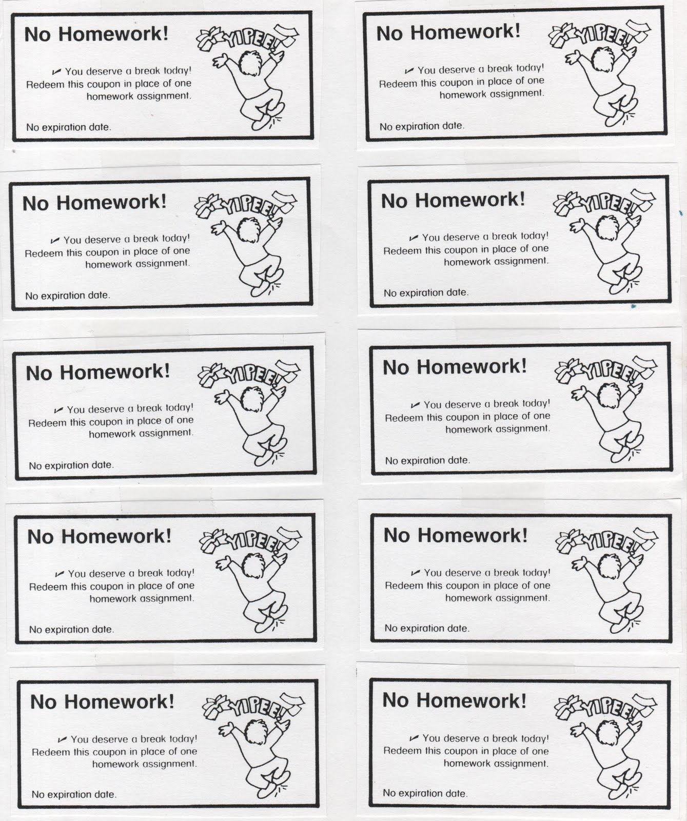 Free homework pass pdf image