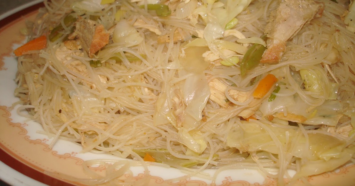 Reel and Grill Filipino Pancit Bihon (Thin Rice Noodles with Soy Sauce)