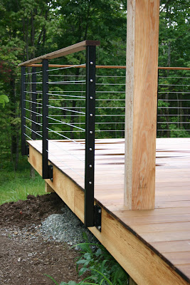 modern cabin: deck railing