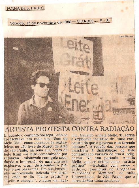 Artista protesta contra a radiação.