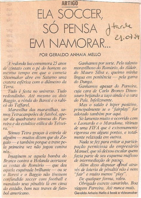 Ela soccer,só pensa em namorar...