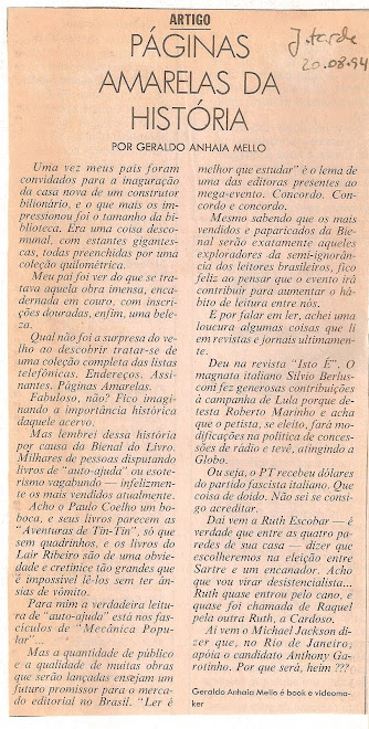 Páginas amarelas da história