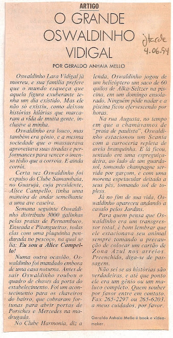 O grande Oswaldinho vidigal