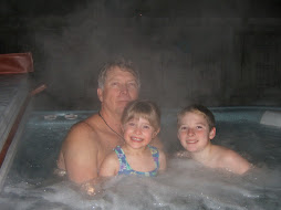 Papa, Natalie and Nathan hot tubbin'