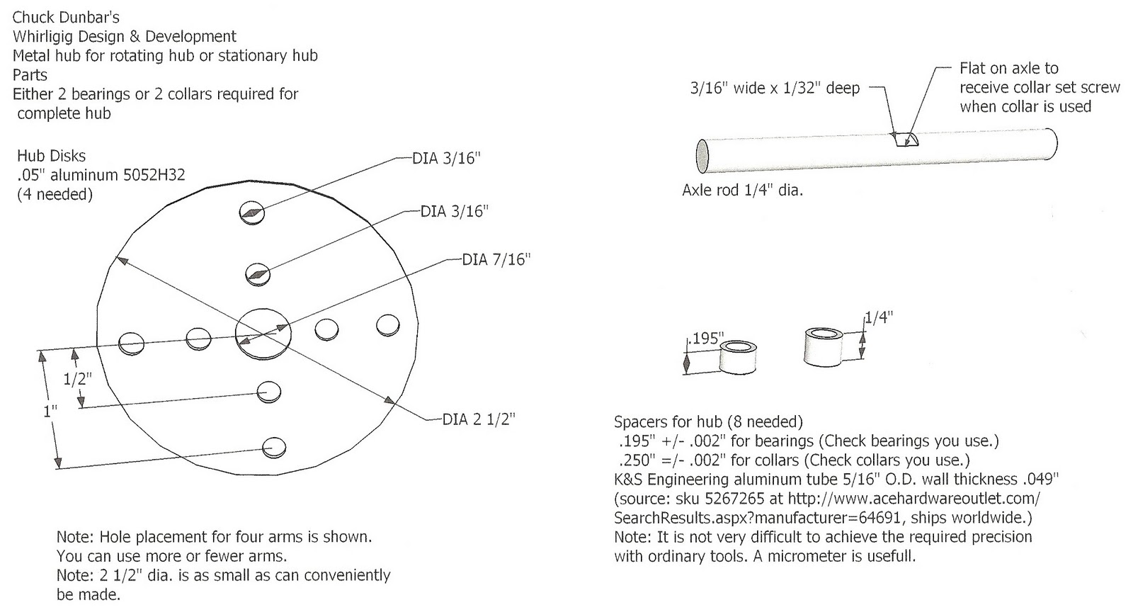 Chuck Dunbar's Whirligig Design and Development All Metal Hub for