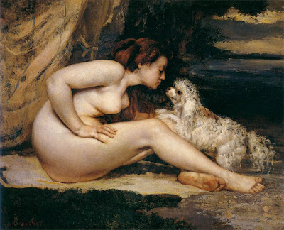 Foto x foto. Gustave+Courbet+-+Mujer+desnuda+con+perro+-+1868+-+Oleo