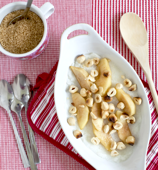 Yummy Supper BREAKFAST POLENTA WITH BUTTERED APPLES AND HAZELNUTS