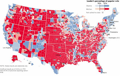 Some of what is in the Stimulus Bill - Page 2 2008+Election+Map+by+County
