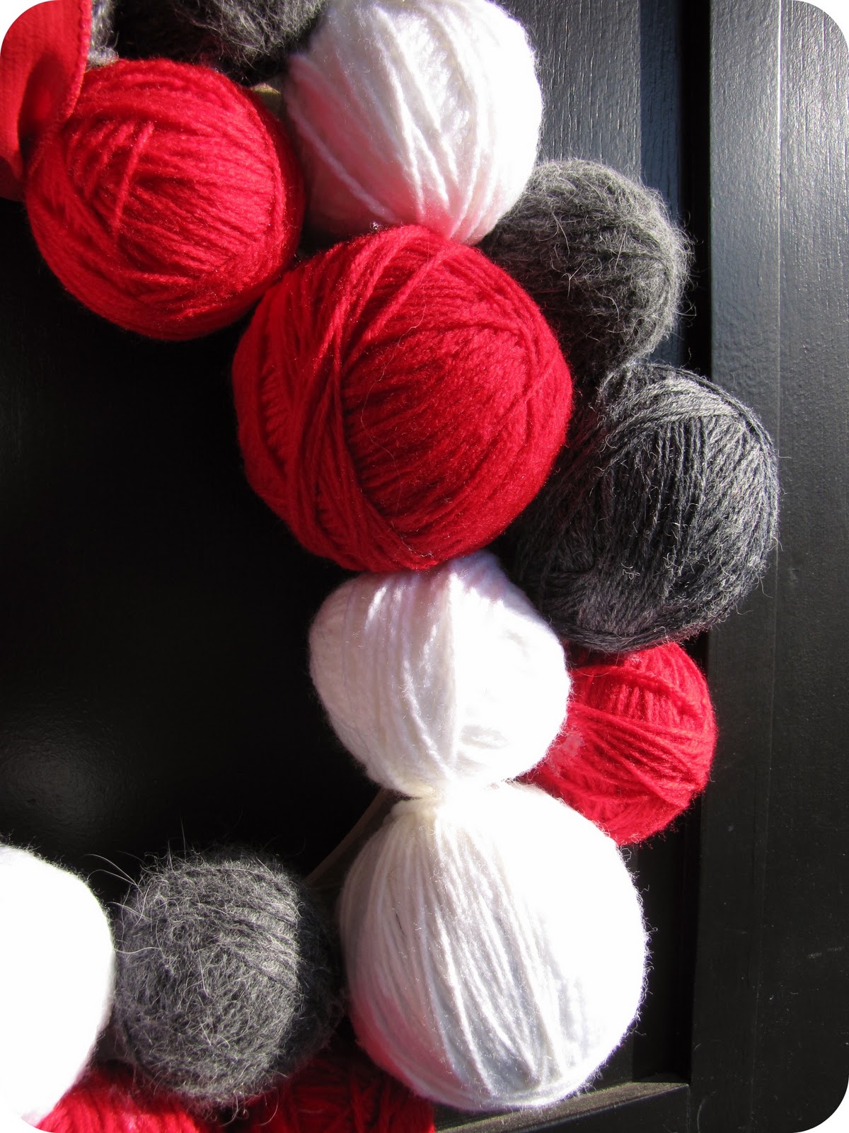 My House of Giggles A cozy yarn ball wreath