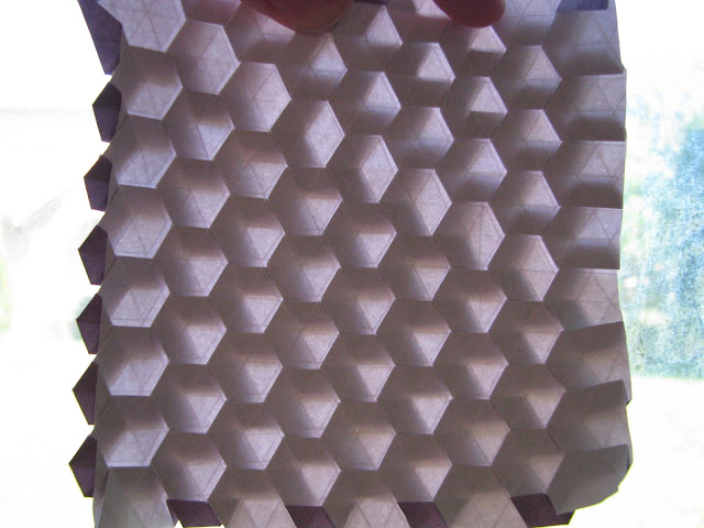 Eric Gjerde Purple Spread Hexagon Tessellation window lit reverse side