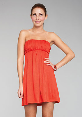 Vestidos/Strapless - Color Rojo