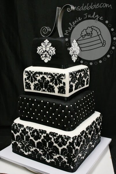 black white fondant wedding cake Isn't it purdy I thought so