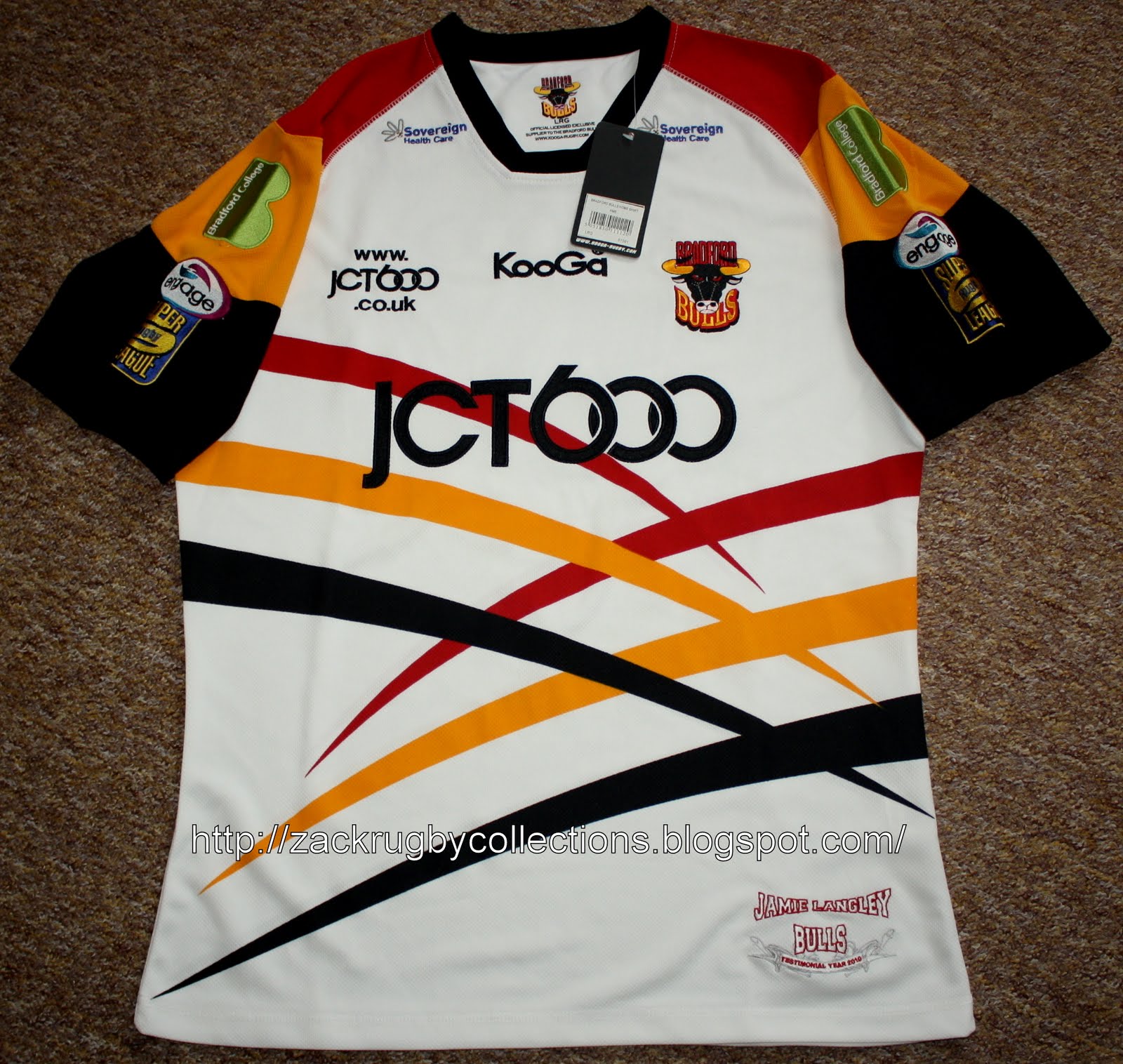 ZackRugby Collections® Bradford Bulls 2010 Home SS Rugby League Jersey
