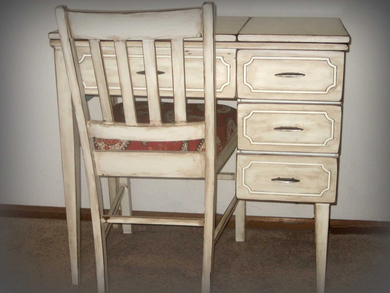 Peppermint Plum {Antiqued Sewing Desk}