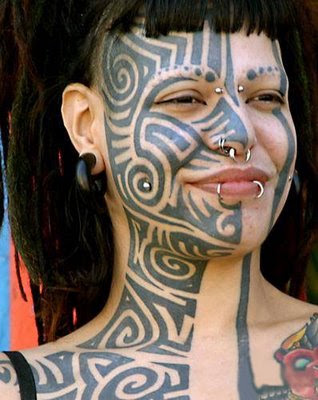 Most Tribal Tattoos Best Design on Women Face