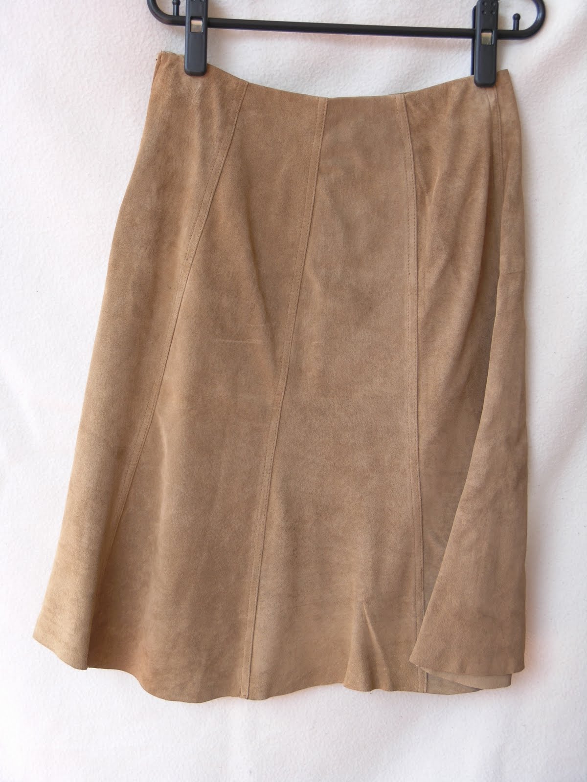 taupe suede skirt