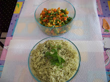 Spinach Rice and mixed veggie side dish