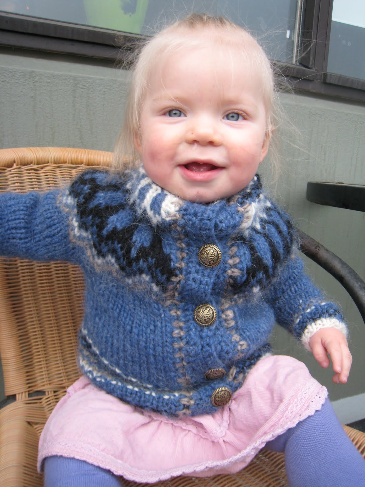 Knit Icelandic Olivia's little Icelandic "farmers market" sweater