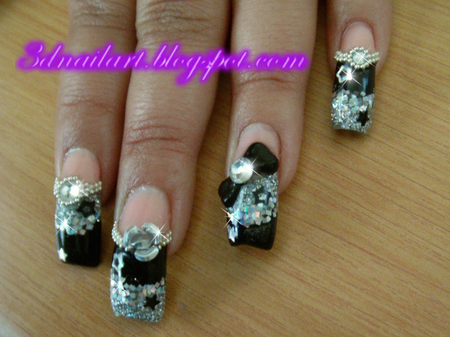 3d Acrylic Nails Glitter 3d nail art