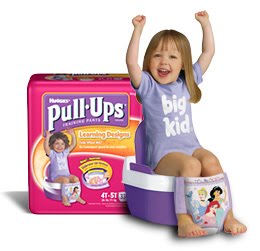 wearing huggies pull ups