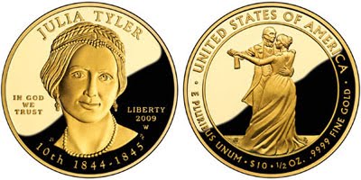 Julia and Letitia Tyler US Mint issued Two UNC 2009 Bronze First Spouse Medals