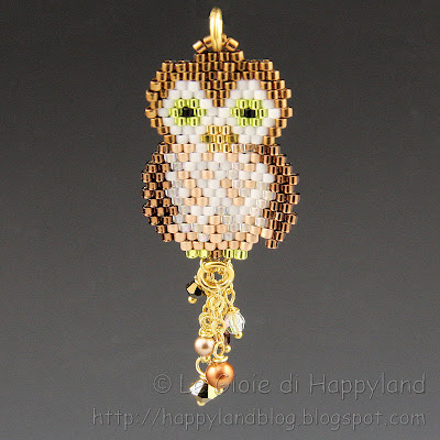 Schema gufo con perline