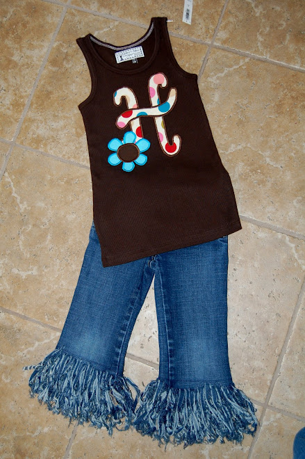 Initial Tank and Fringe Jeans $65
