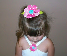 M2M Gymboree Palm Springs ribbon art flower on an alligator clip