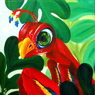 Macaw Mantis Acrylic Painting