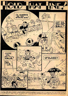 A cartoon football game and player from 1939