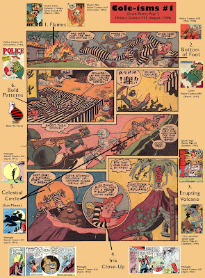 A visual study of a page from a Jack Cole Death Patrol comic book story in which elements of his artistic style are analyzed.