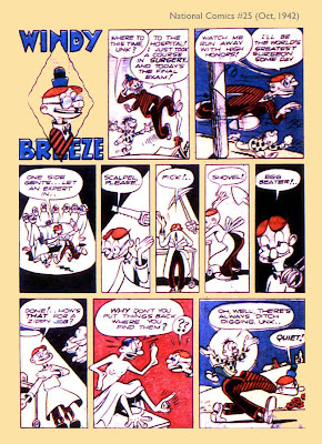 A cartoon doctor appears in this vintage classic comic book page from the golden age.