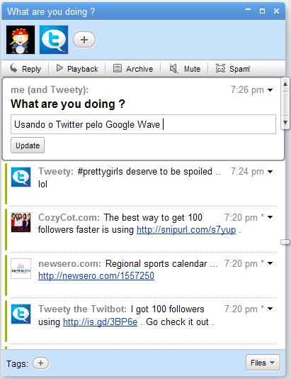 Twitter no Google Wave