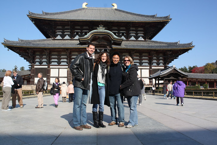Nate, Laura, John & Ang in front of the Large Temple