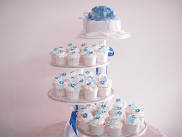 wedding cake & cupcakes tiers