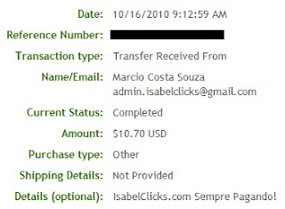Pagamento IsabelClicks - PTCs em Prática