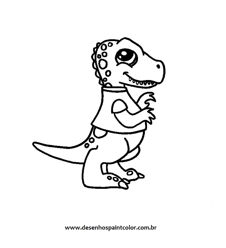 Desenho de personagem de dinossauro para colorir para criança