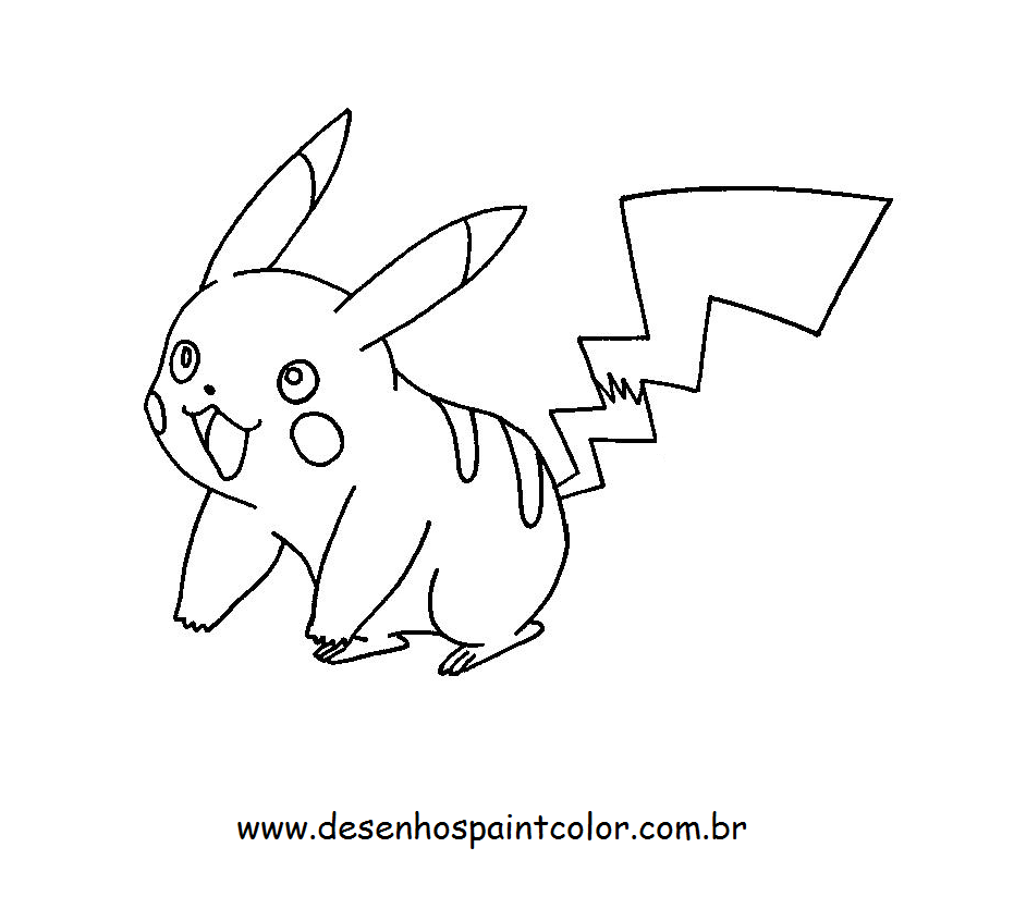 5 desenhos do Pikachu para colorir e pintar - Desenhos de Pokémon