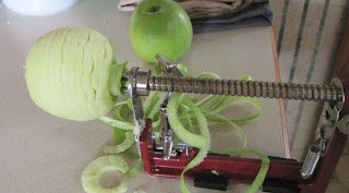 slicing and peeling apples