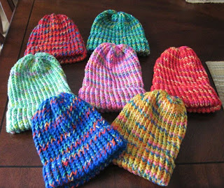 knitted on the loom hats